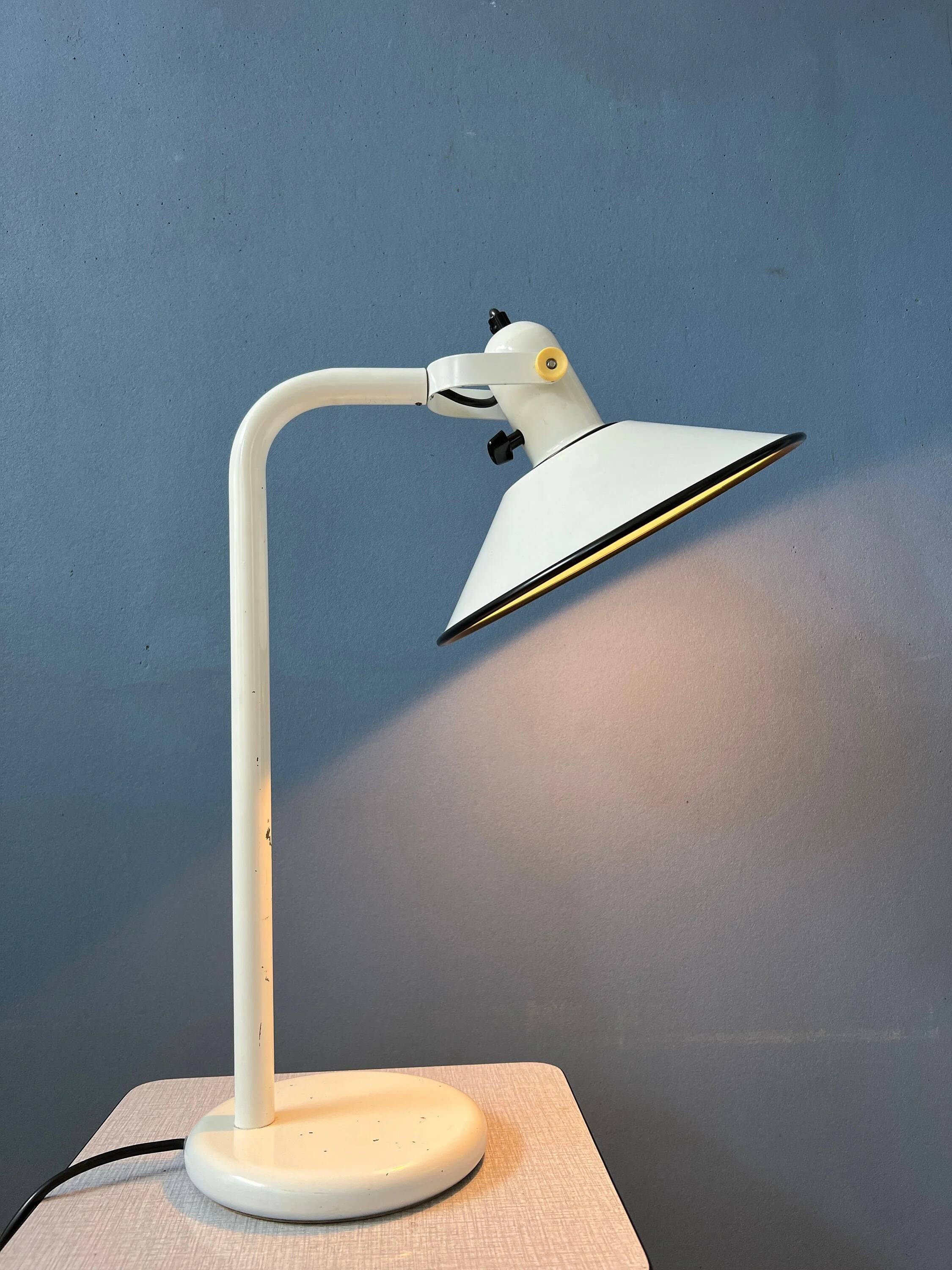 Anvia white desk lamp - mid-century table lamp - vintage desk lamp