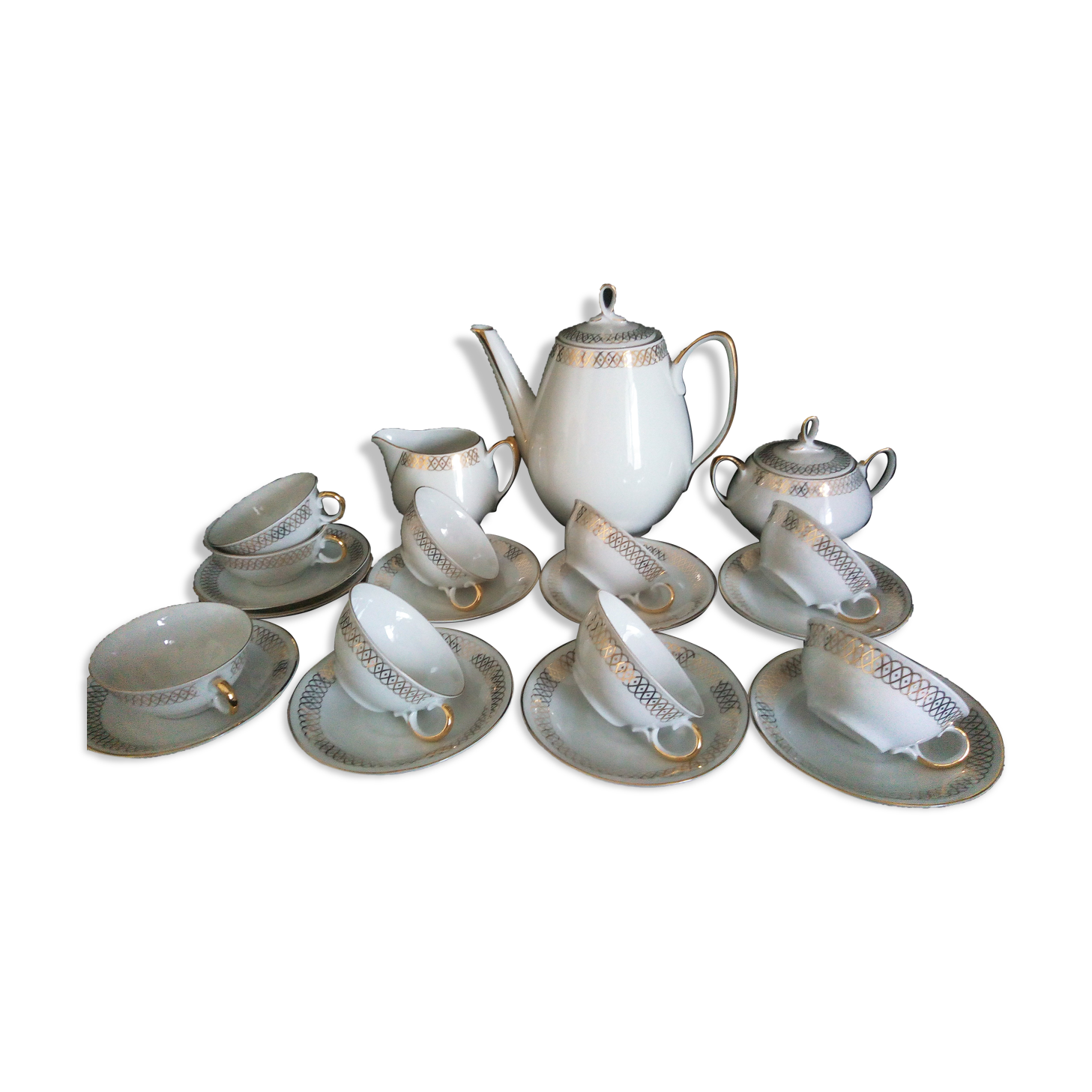 German porcelain coffee set Oscar Schaller (1921 - 1935)