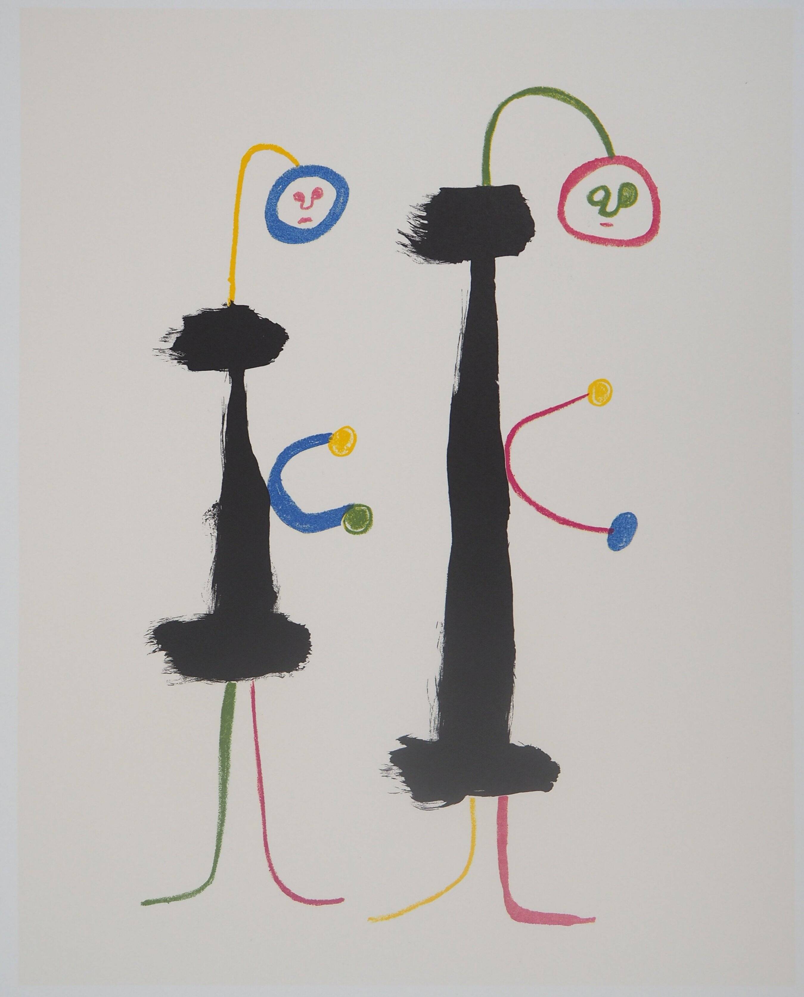 Joan MIRO: Surrealist loving couple, signed lithograph