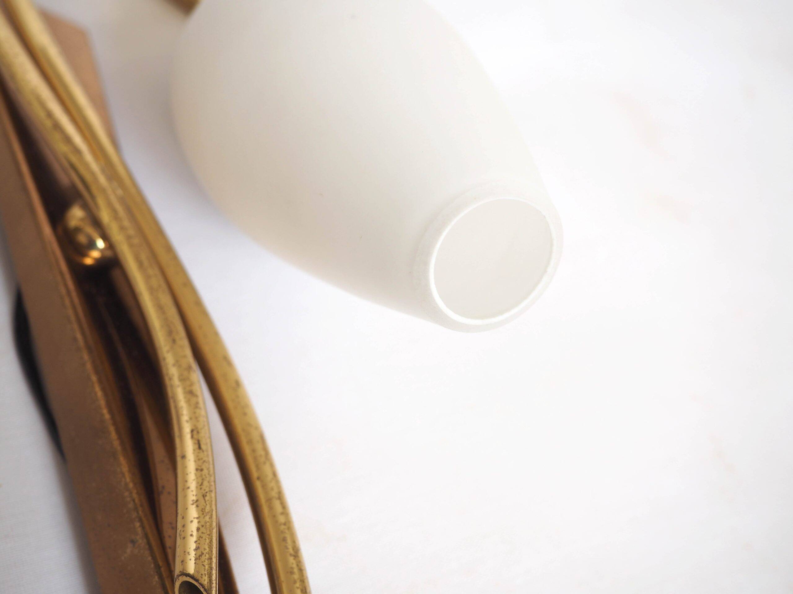 Double opaline flute wall light