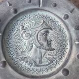 Decorative plate of a Greco-Roman soldier, terracotta, vintage