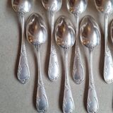 Set of silver-plated soup spoons in rocaille style