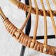Children's rattan basket armchair, metal legs