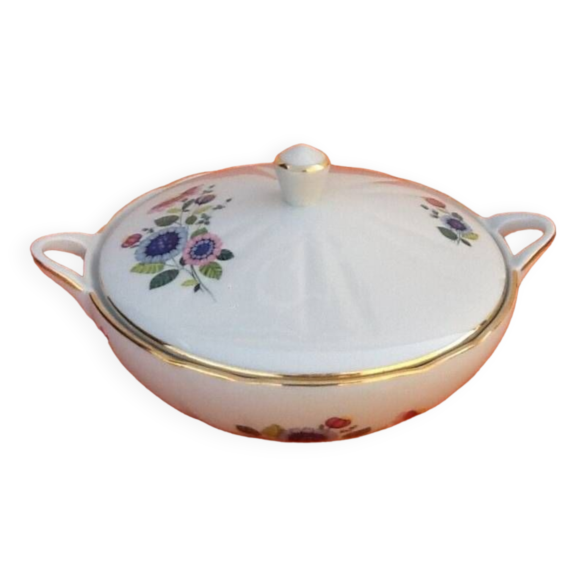Porcelain tureen with floral decoration Berry Haute Porcelaine