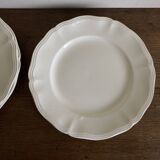 Set of 5 Sarreguemines ivory plates with gadroons 1960