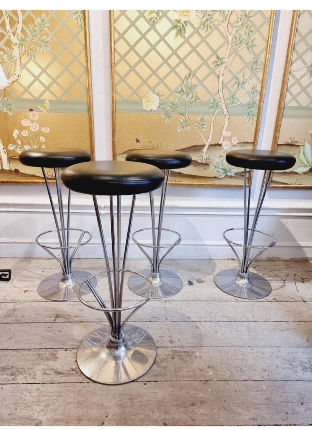 Piet Hein, bar stools, 3 available. Scandinavian / Danish Modern, Fritz Hansen.