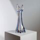 Vintage Murano glass vase - clear glass with blue and red details - timeless design from Italy in the 1970s - gift idea, table decoration.