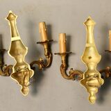 Paire d'appliques en bronze de style Louis XV