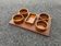 Vintage teak ceramic aperitif serving tray Stylform design