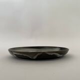 Grand plat en céramique émaillée fait main et signé PM, France 1970