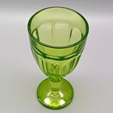 6 verres à pied vert anis vintage