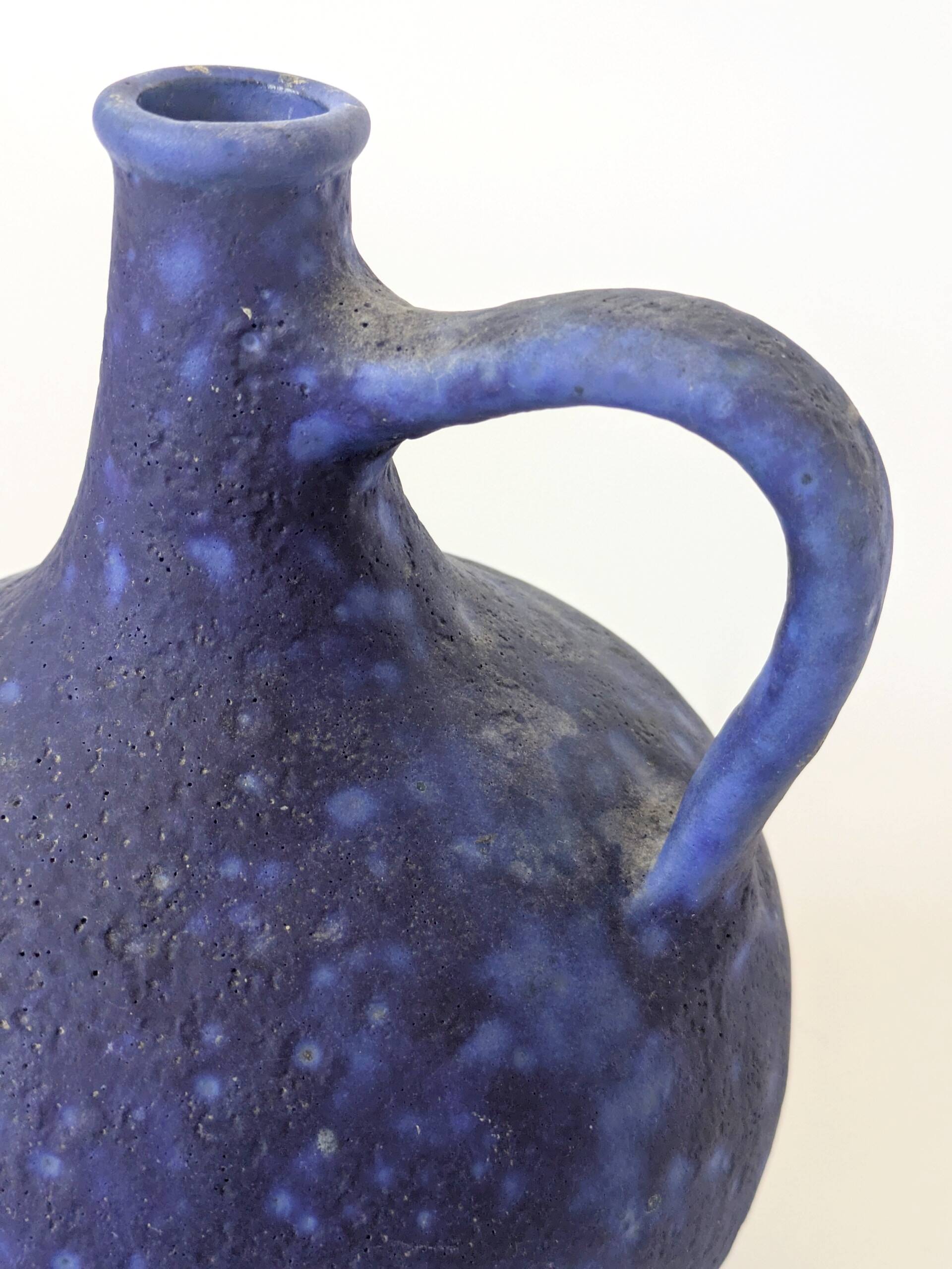 Mid-Century blue Klein vase Heyne ceramics, Germany, 1960s