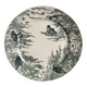 Compotier ancien Sarreguemines – Modèle Neige – Décor oiseaux vert