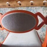 Rare - Set of 4 Louis Philippe/restoration style chairs with medallion - Blue / cherry color