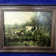 Dutch school - landscape with cows - oil paint