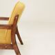 Vintage Scandinavian style yellow retro velvet armchair 1960s