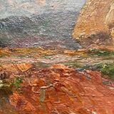 Table HST "Landscape at sunset with haystacks"