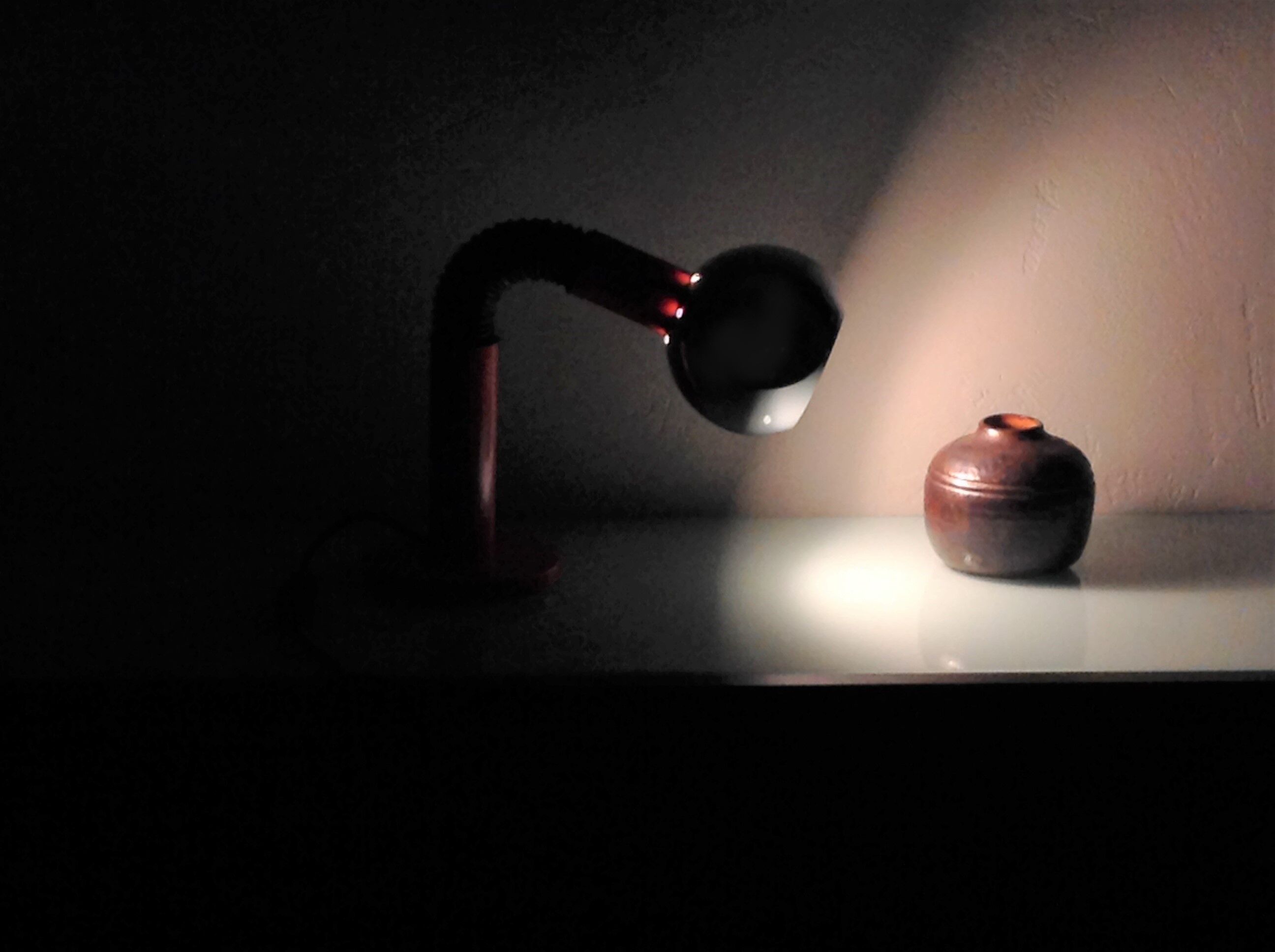 Orange eyeball lamp and chrome globe 60/70