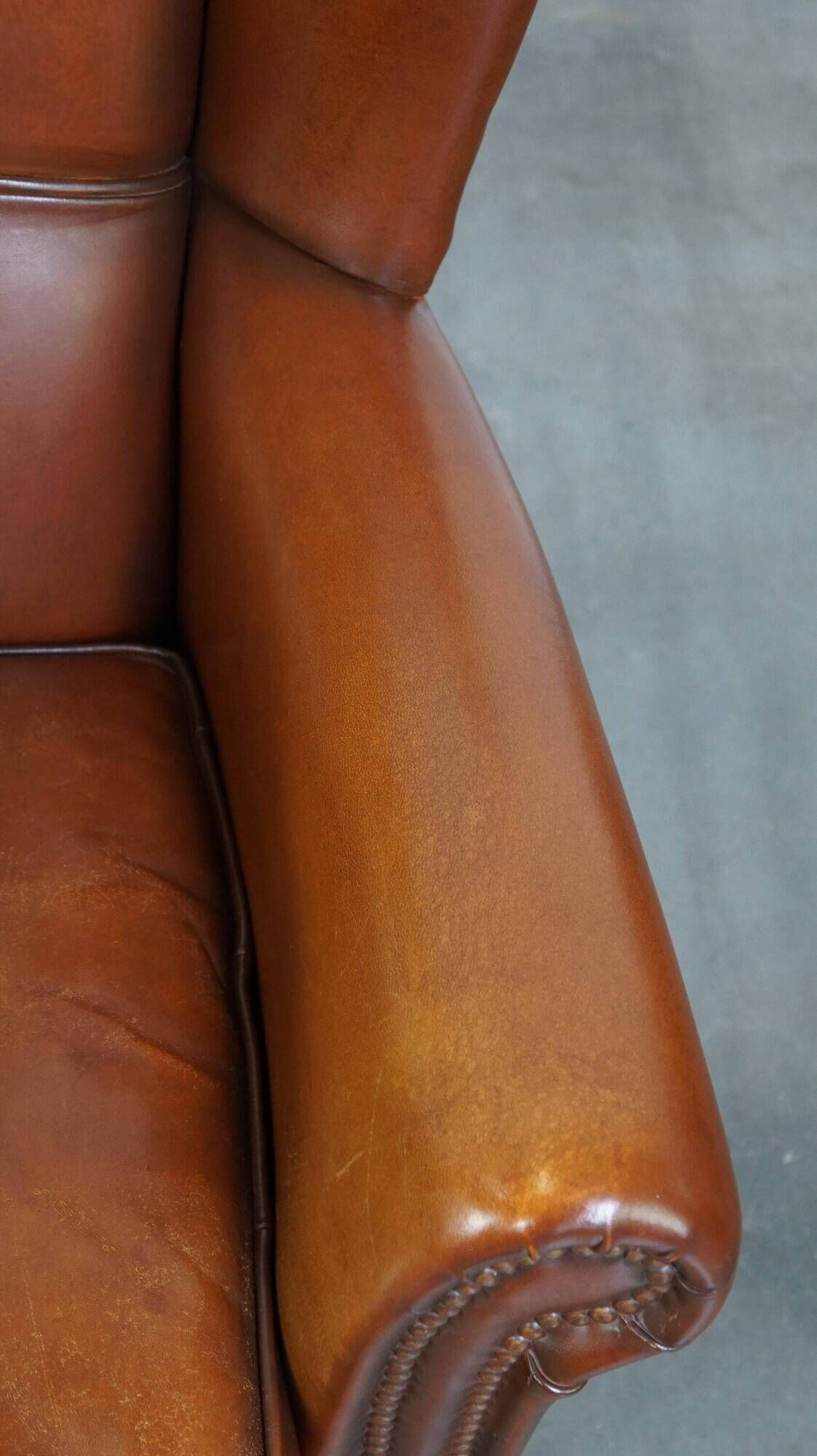 Beautiful classic sheepskin armchair with a beautiful appearance and a comfortable seat