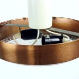 Copper And Bohemian Glass Ceiligh Lights, Czechoslovakia, 1970s