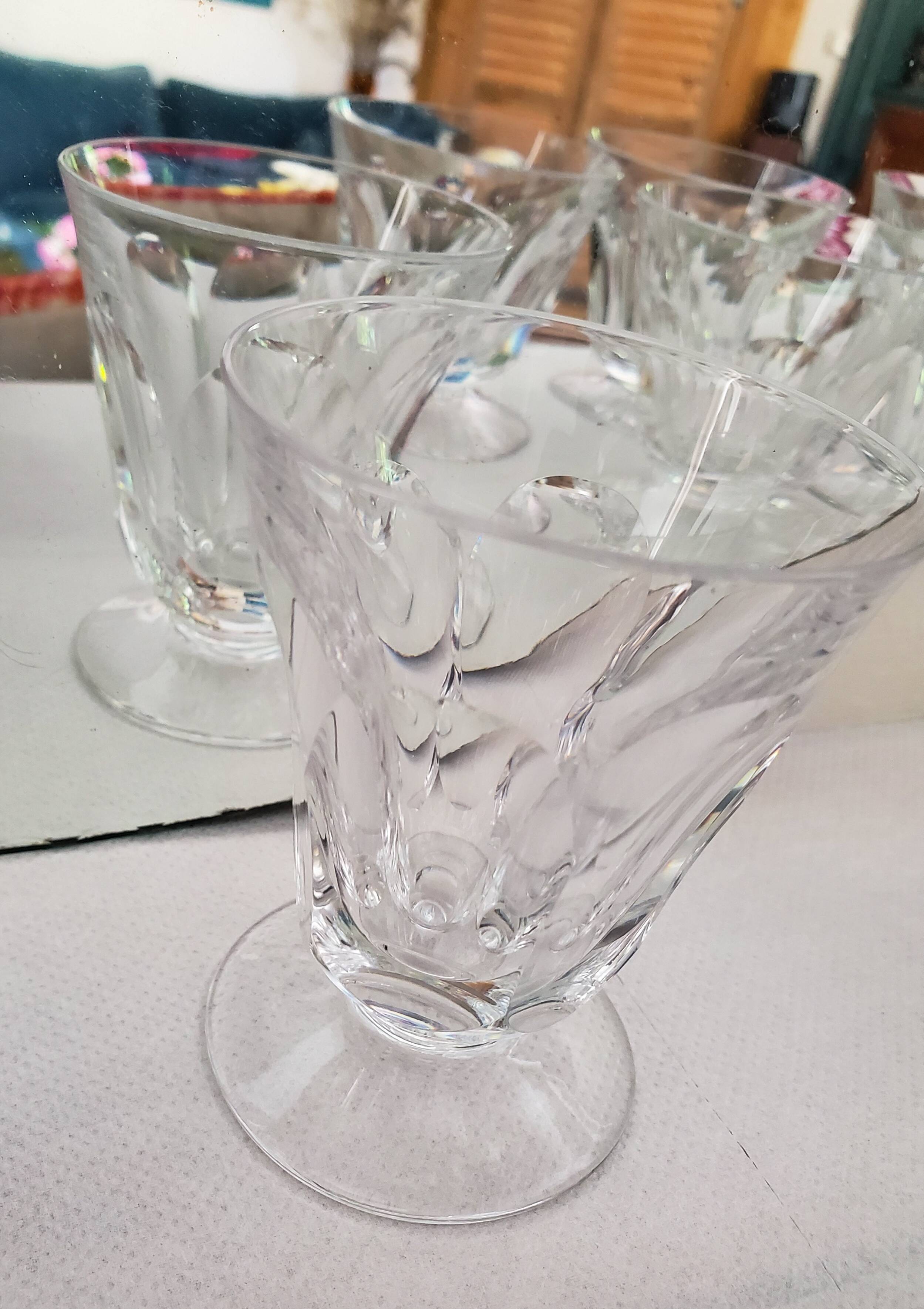 9 glasses with beveled foot 60's