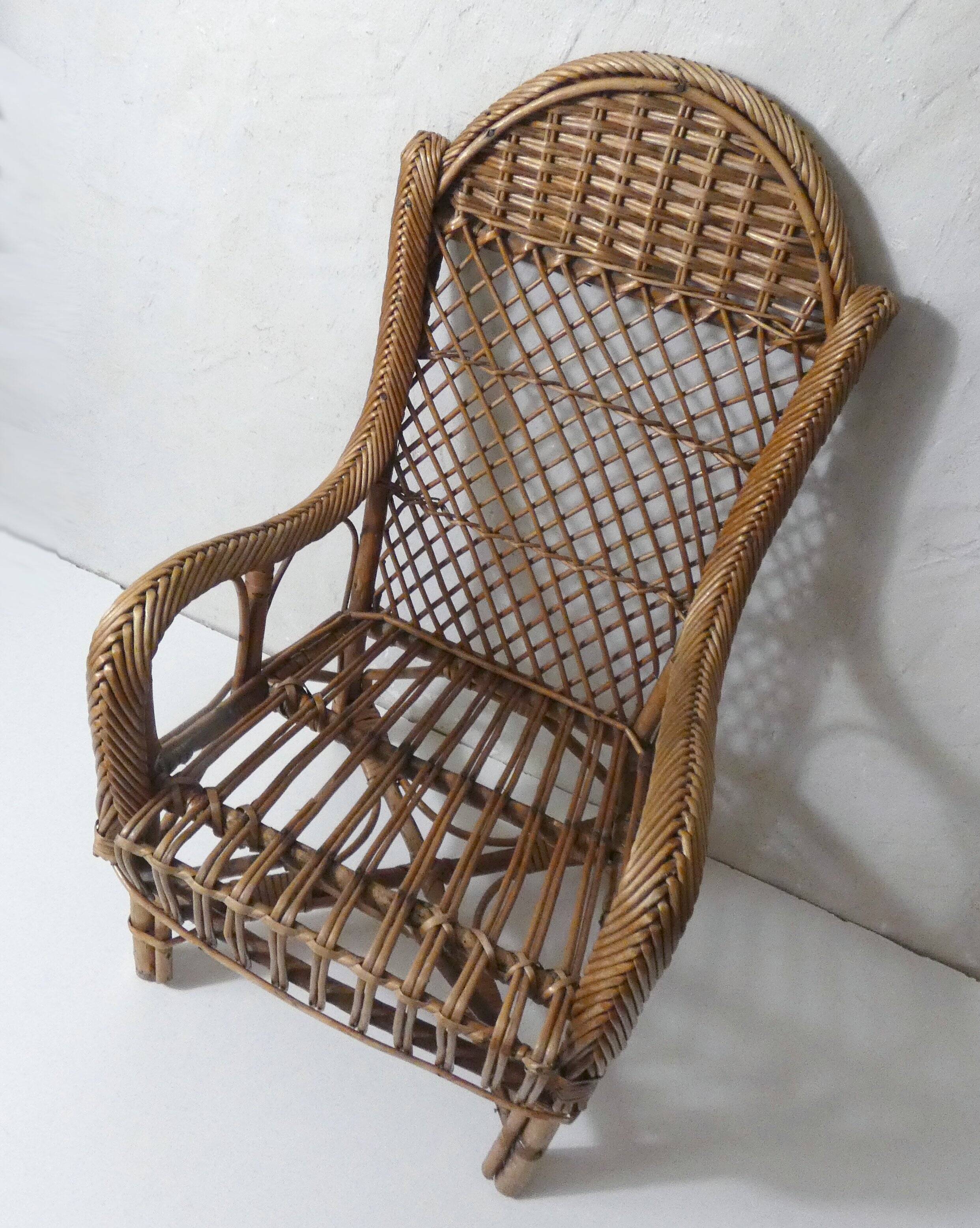 Fauteuil enfant en rotin