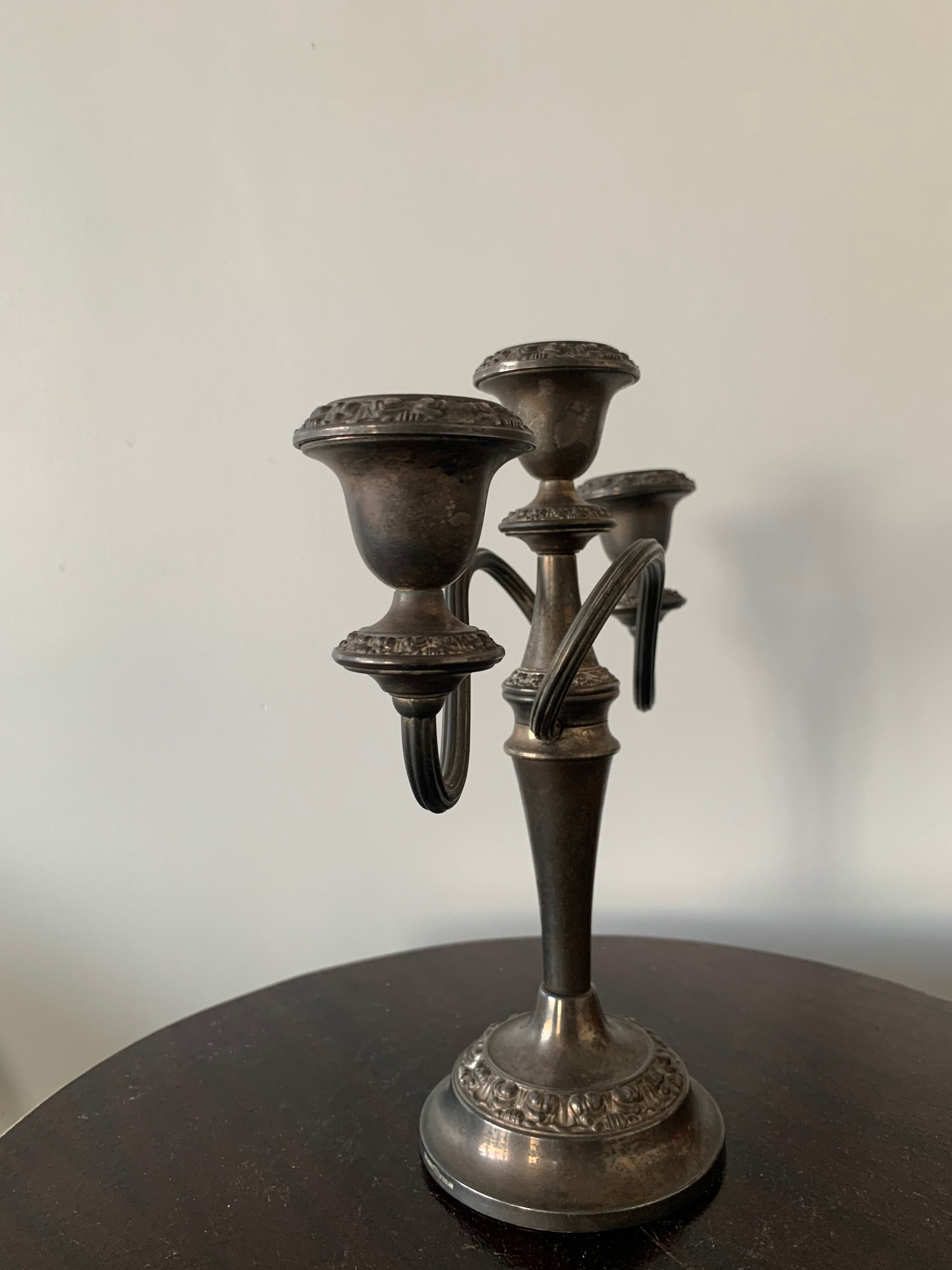 Bougeoir, silver metal candelabra