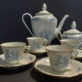 Limoges porcelain coffee set four cups pouring and sugar bowl