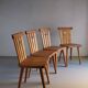 4 rustic pine chairs by Goran Malmvall | Sweden | 1940s