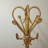 Vintage bamboo coat rack in the style of Franco Albini.