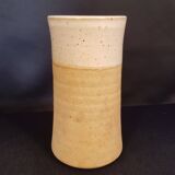 Vase in raw and glazed stoneware
