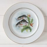 Lot 6 assiettes à poisson anciennes, porcelaine Sofafils