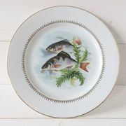 Lot 6 old fish plates, Sofafils porcelain