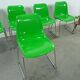 Set groene kunststof chromen buisframe stoelen Helmut Starke Zweden