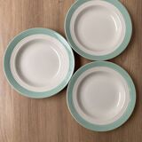 Set of 3 St Amand earthenware soup plates