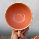 4 salmon ceramic tea or coffee cups