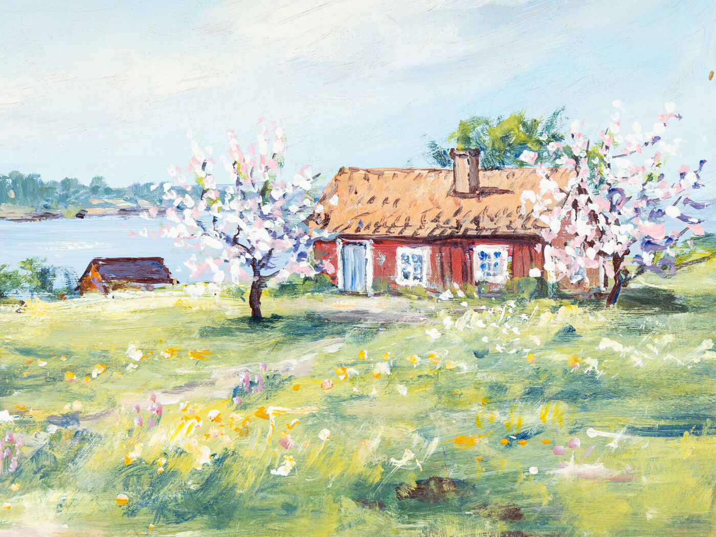 Swedish spring, oil on plate, 35 x 27cm