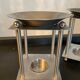 Pair of candlesticks/burner modernist perfume in chromed metal