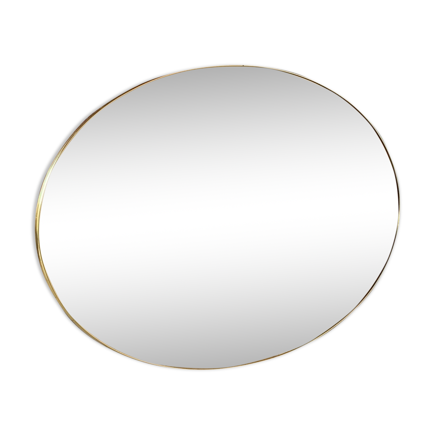 Vintage smoked oval wall mirror