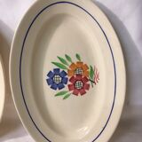 Duo of ravines in earthenware Lunéville model Agnes