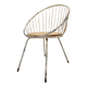 Basket armchair in metal and wood.