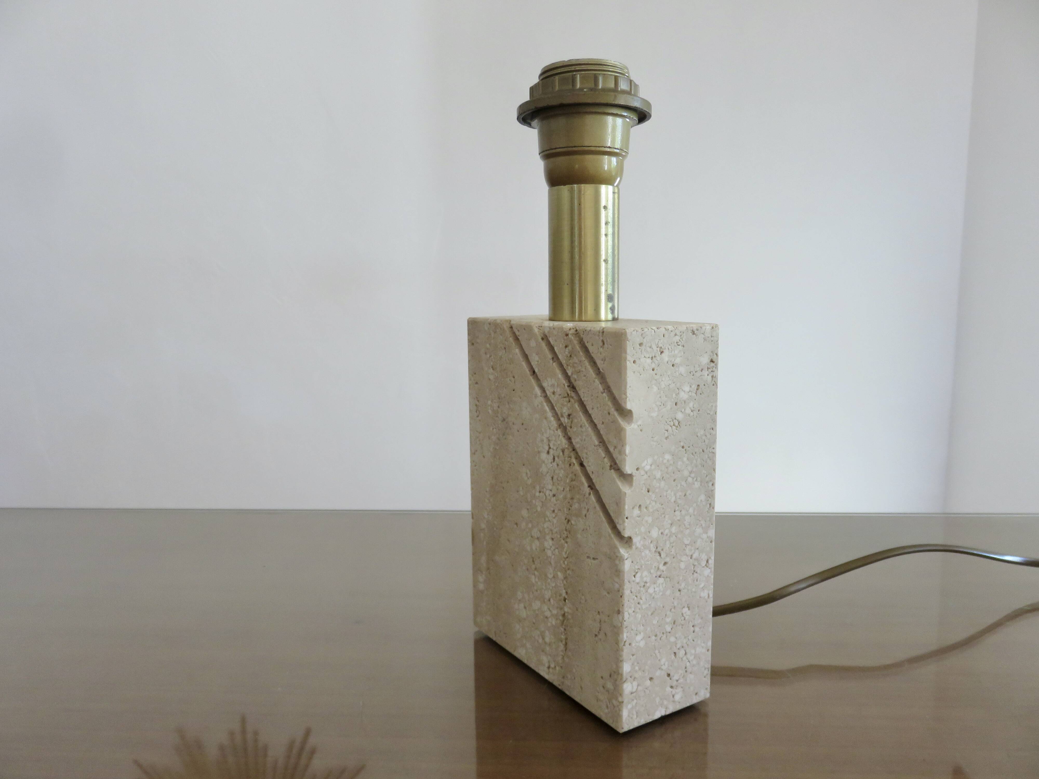 Travertine lamp "Cerri Nestore" 1970, Italy