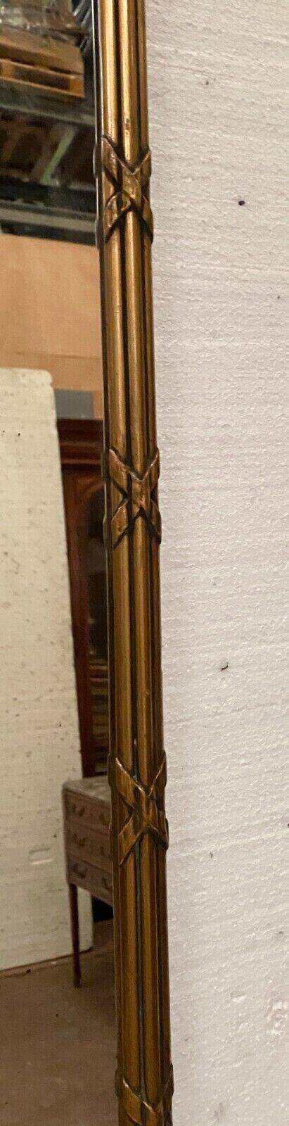 Louis XVI style mirror in wood and gilded stucco 19th century Mantel trumeau