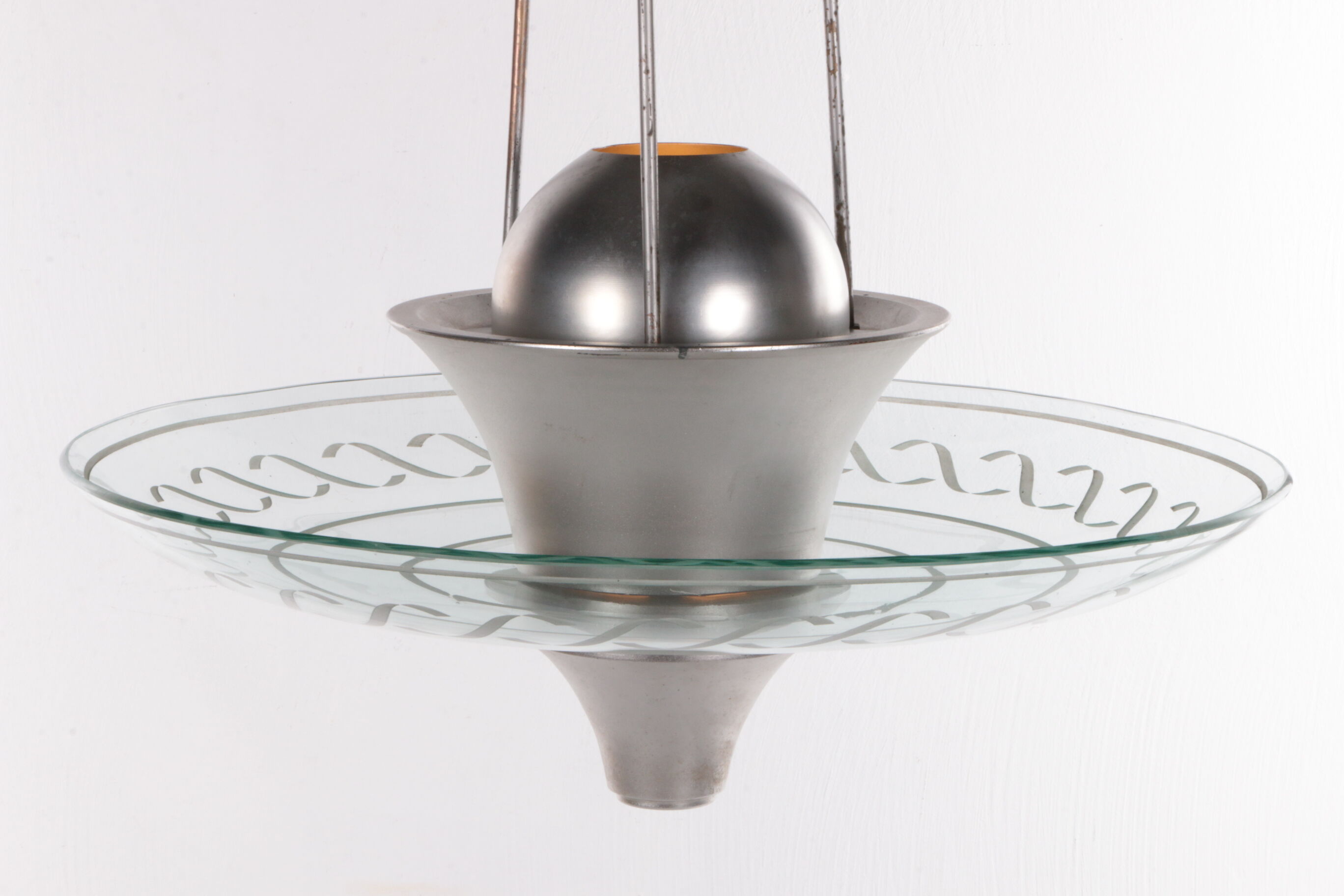 2 Art Deco Hanging lamps with cut glass England 1930