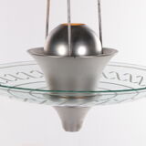 2 Art Deco Hanging lamps with cut glass England 1930