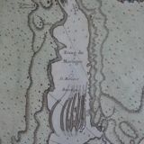 Martigues pond Old geographical map 18th century engraving 1764 by Bellin