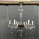 Venetian chandelier decorated with clear crystal and rare coloured crystal.