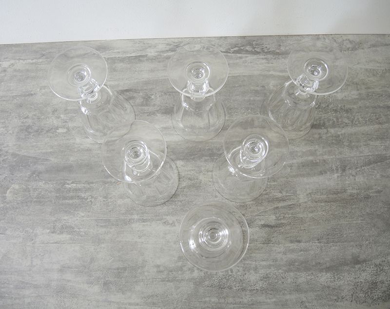6 stemmed glasses arc france style xviii h 15,7 cm