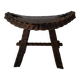 Vintage Brutalist Hand Carved Wooden Stool