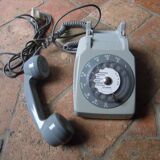 Grey, dialed, 80s Vintage phone